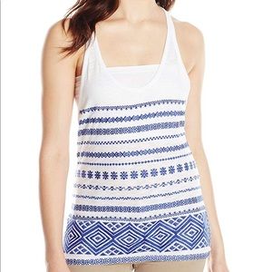 [ Sam Edelman ] Boho Blue Embroidered Tank Top
